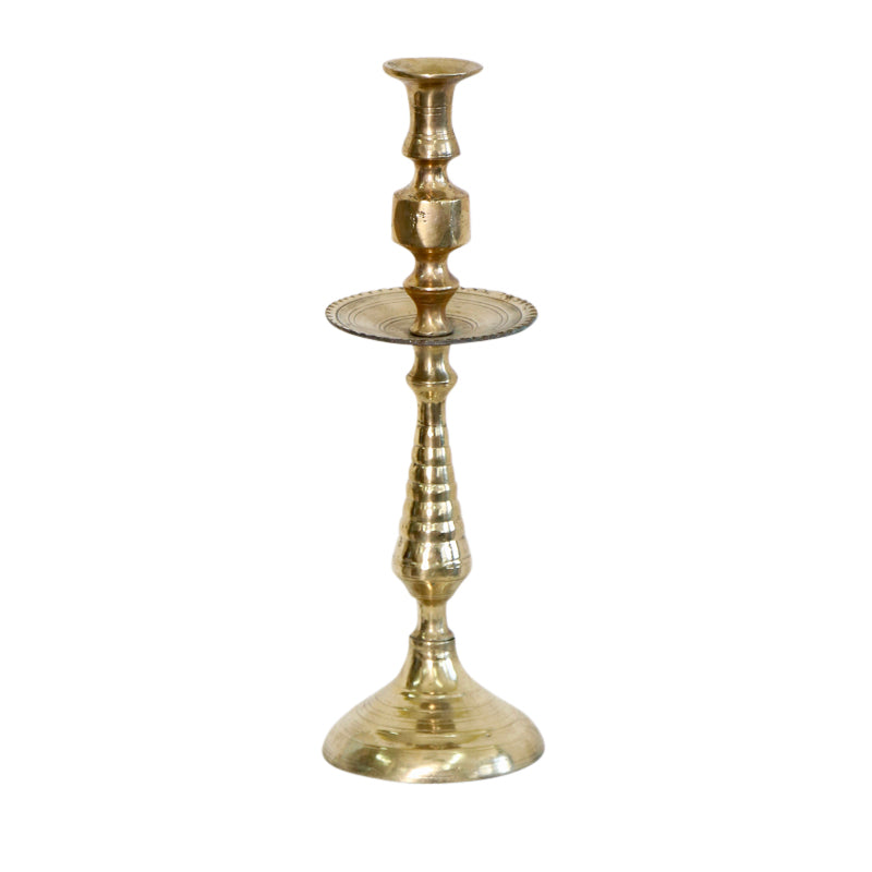Moroccan Vintage Brass Candlestick
