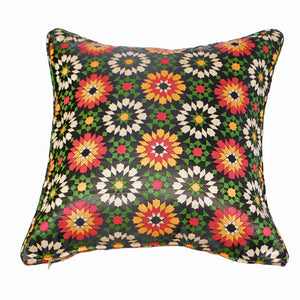 Moroccan Black Mosaic Fabric Pillow