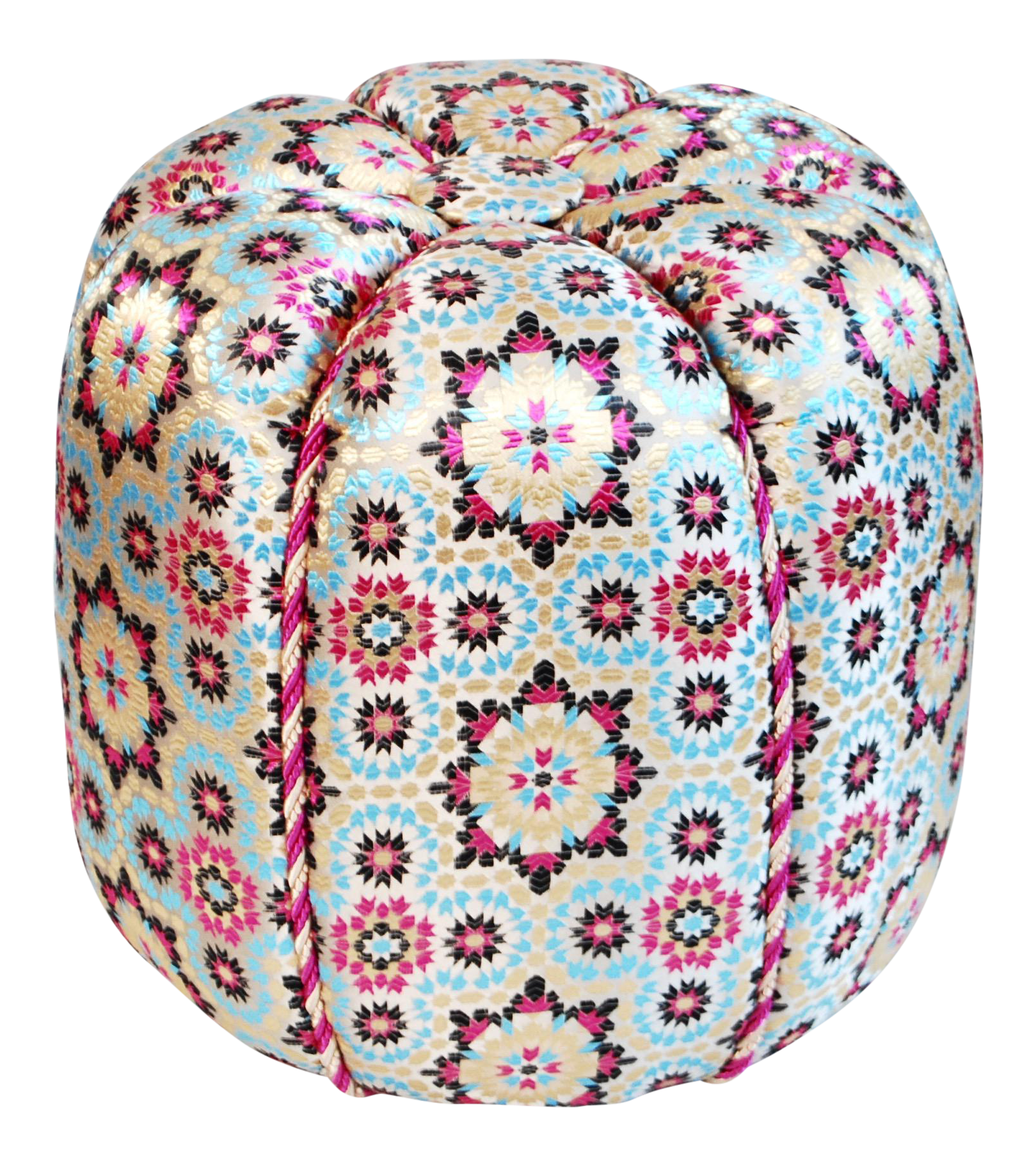 Moroccan Mosaic Fabric Pouf