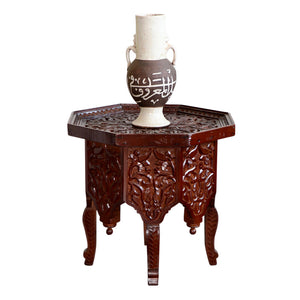 Moroccan Carved Wood Coffee Table