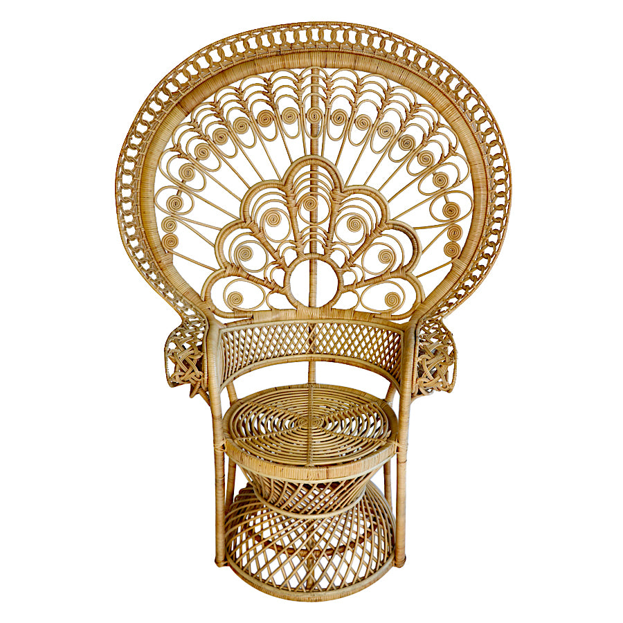 Wicker peacock chair rental hot sale