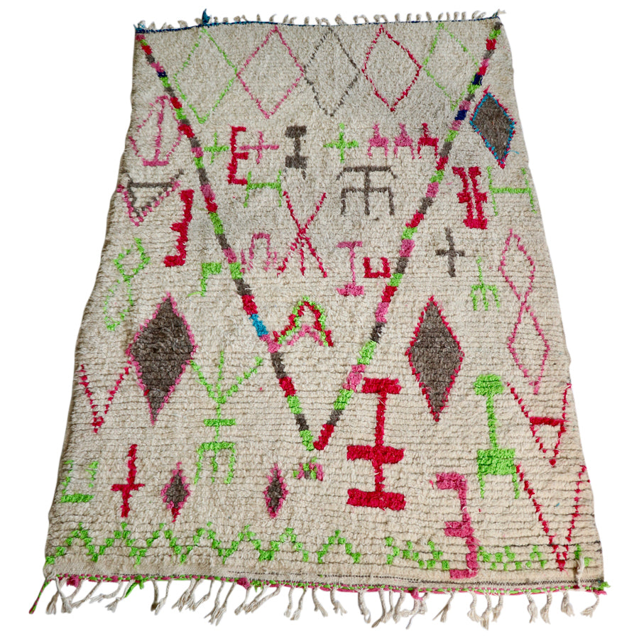 Moroccan Azilal Rug - Fluorescent 53" x 87"