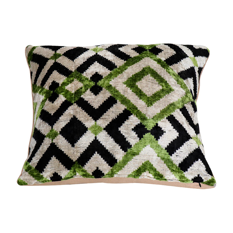 Mosaic Velevt Ikat Pillow