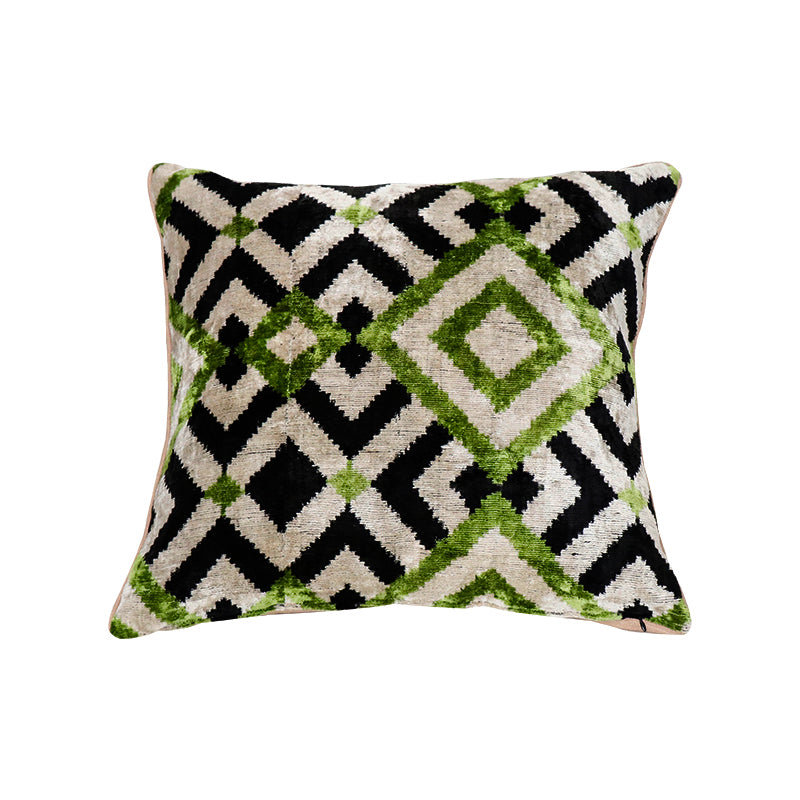 Mosaic Velevt Ikat Pillow