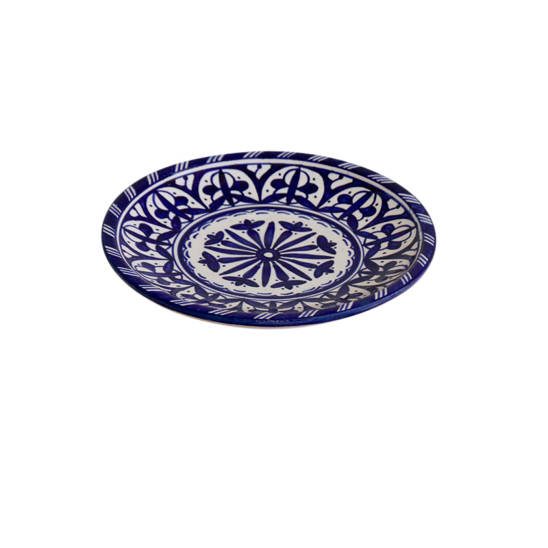 Moroccan Blue & White Ceramic Plate.
