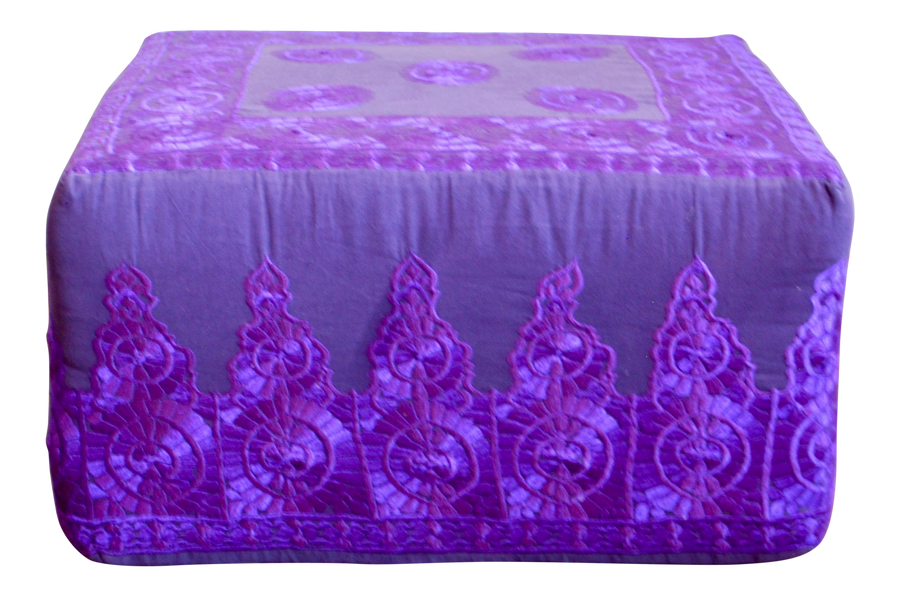 Moroccan Silk Embroidery Ottoman